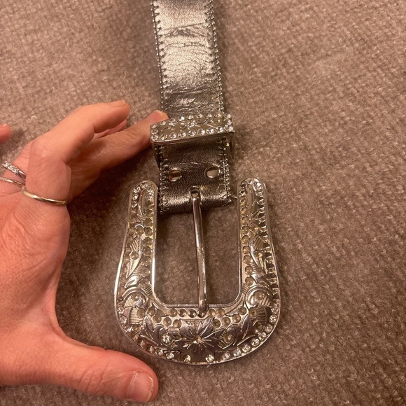 Silver Rhinestone Embellished Belt - Picture 6 of 6